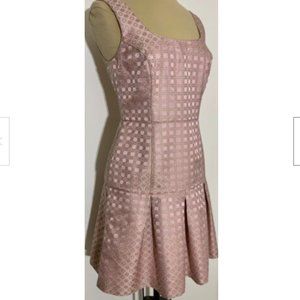 BNWT Banana Republic Monogram Pink Brocade Sleeveless Drop Waist Dress